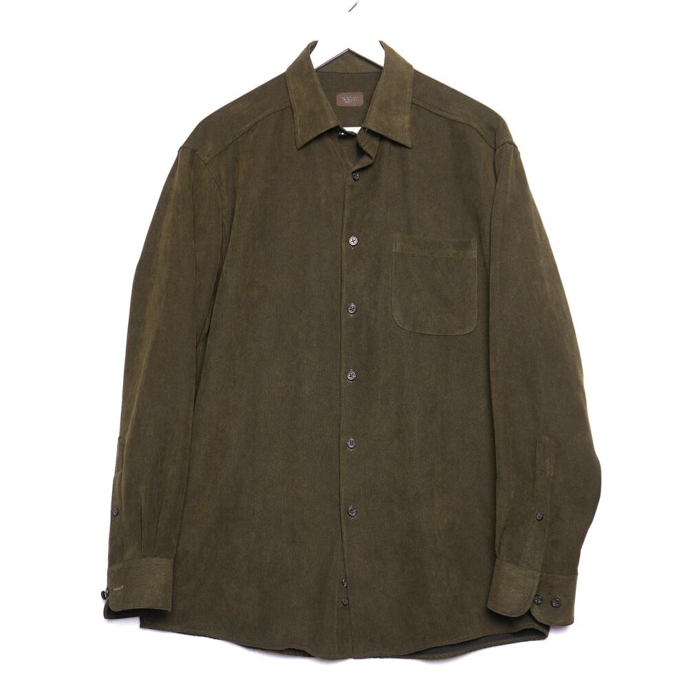 Talbot's Mens Green Corduroy Overshirt Size‎ Medium